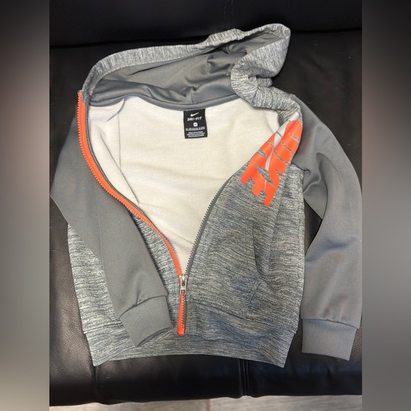 Nike Zip-Up Hoodie - Size 4T, Gray & Orange, Great Condition - Picture 4 of 4